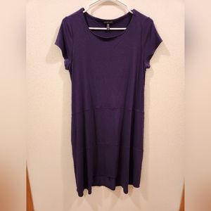 EILEEN Fisher High/low Navy dress
